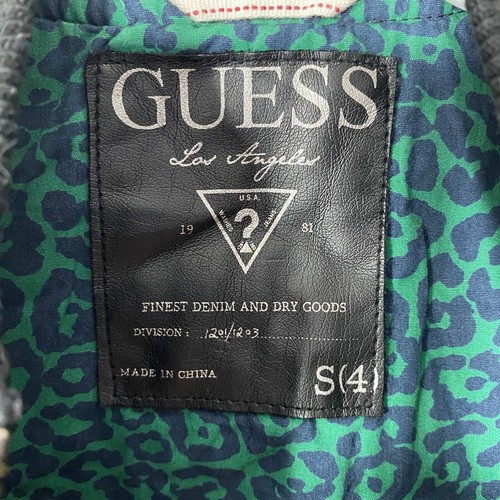 Guess Boys Kids Faux Vegan Leather Denim Jacket Size Small 4 Full Zip - Picture 7 of 8