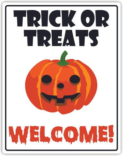 Halloween - Trick Or Treats Welcome/Not Welcome Window Cling Sticker - Picture 1 of 2