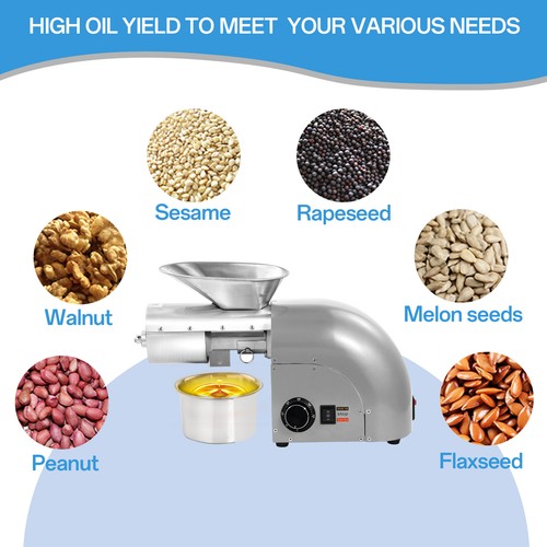 Electric Oil Press Machine 1250W Stainless Steel Oil Extractor Sesame Seeds - Picture 8 of 8