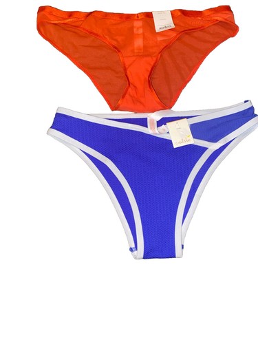 2 Damen Unterwäsche Cheeky Medium (8-10) Intim Auden Colsie Blau Orange Neu - Bild 1 von 8