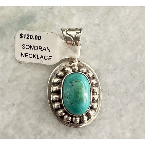 Sonora Türkis Anhänger Halskette Sterlingsilber 1,5" lang Handarbeit UVP 120 $ - Bild 1 von 6