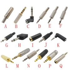 2.5mm 3.5mm 6.35mm Converter Plug Jack Audio Adapter DIY Headphone Connector