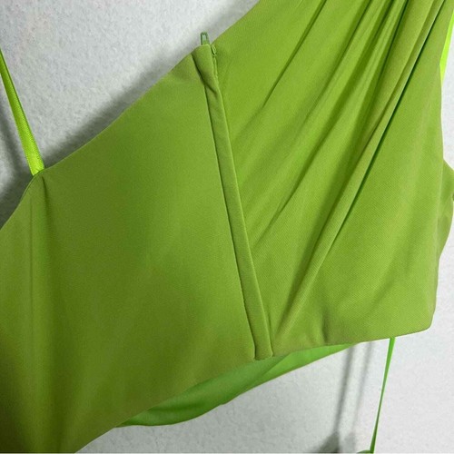 Ieena for Mac Duggal 55975 Spring Green One Shoulder Cutout Gown Prom Dress - Picture 7 of 9