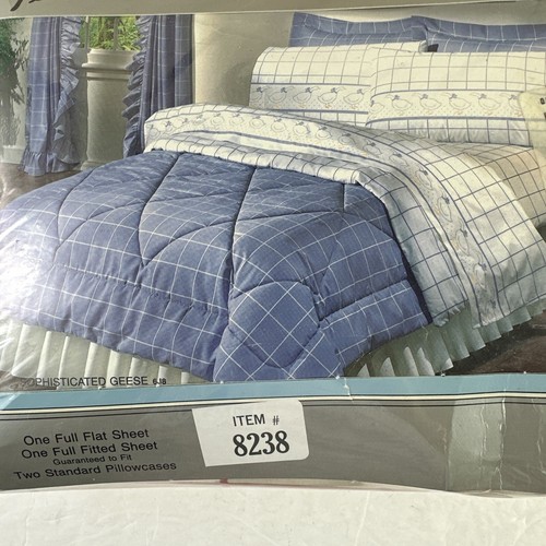 Fieldcrest Cannon Monticello Percale Full Sheets Set Sophisticated Geese NWT - Picture 3 of 3