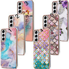 Marble Phone Case For Motorola MotoE22 E32 G50 Ring Stand Plated Soft Cover