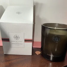 2X AQUIESSE Sandalwood Fleur Luxury Soy Candle 9oz NIB Slight tear to box