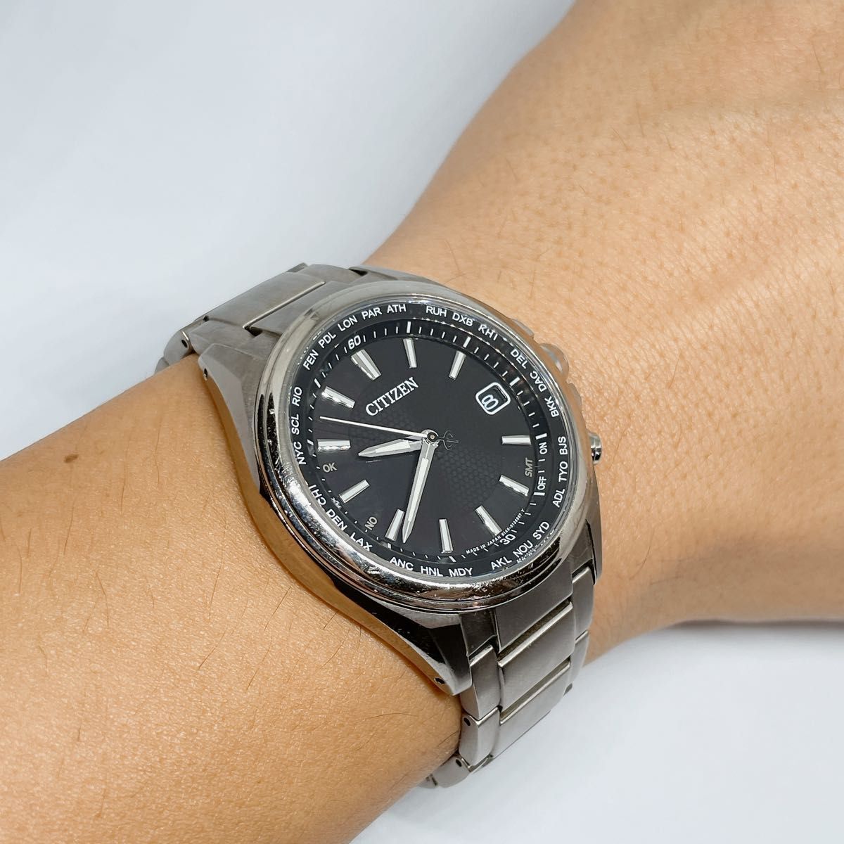 CITIZEN ATESSA SOLAR Titanium H149-S096073 Black Quartz
