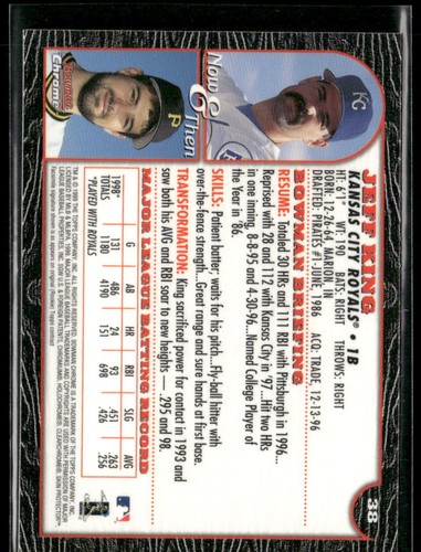 1999 Bowman Chrome #38 Jeff King - Picture 2 of 2