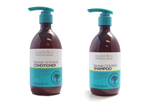 Kashmira Baobab Oil & Biotin Hair Shampoo & Conditioner Protection Treatment Set - Bild 1 von 3