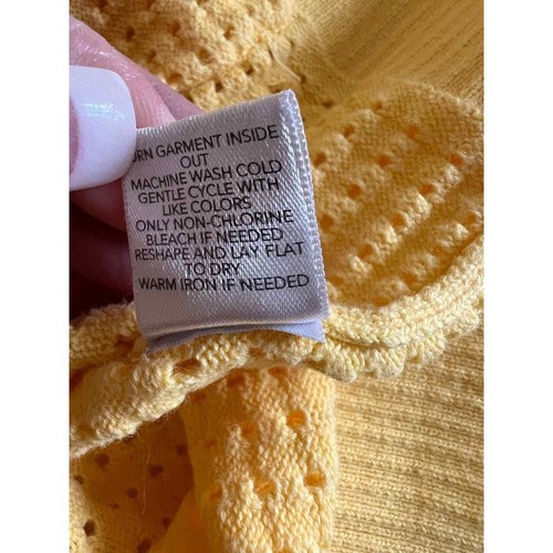 Christopher & banks bright yellow zipper down short sleave sweater size large - Picture 6 of 11
