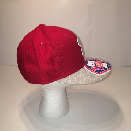 Cappello Philadelphia Phillies New Era 59Fifty 7 1/8 raro logo orlo rosso grigio aderente - Foto 5 di 10
