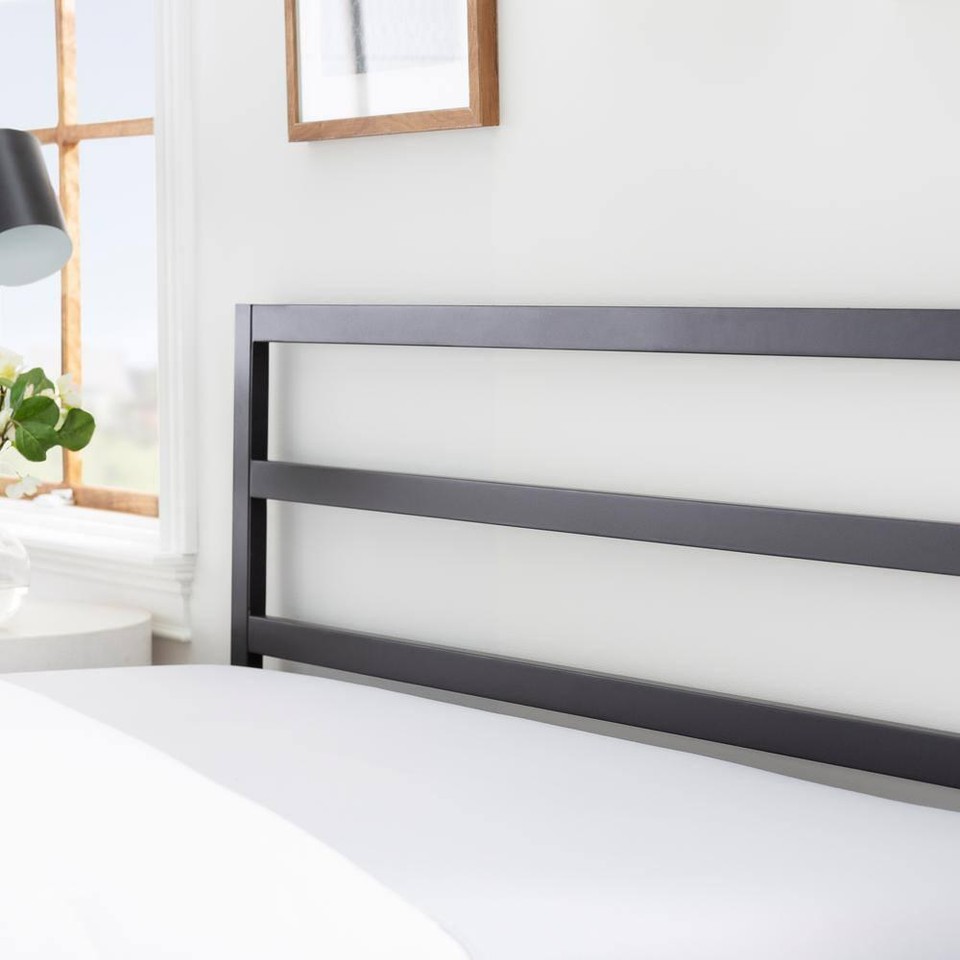 Brookside Slat Headboard King Size Metal Nonupholstered Bed Frame