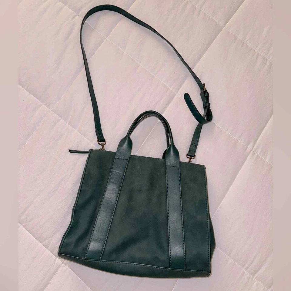 Cartera de mano mediana verde esmeralda salvia imitación cuero hilo universal