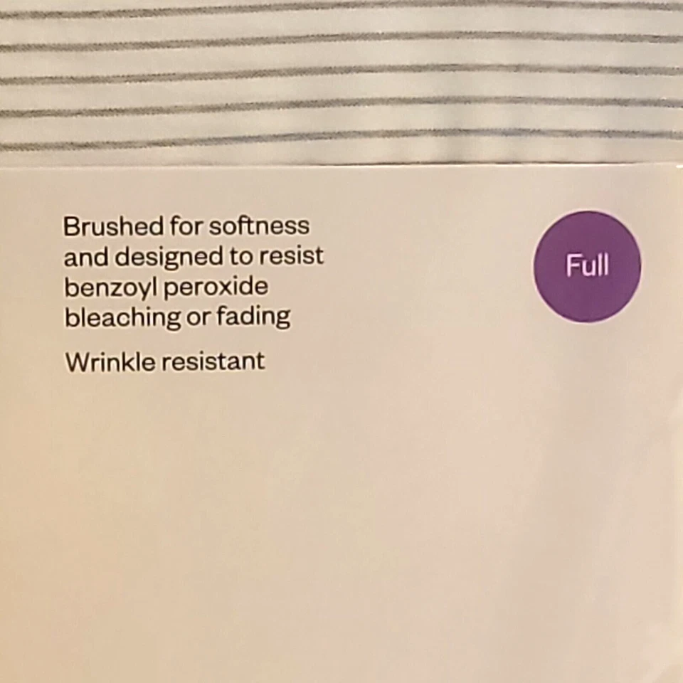 Room Essentials Microfiber Full Size Sheet Set White with Blue Stripe Carry Bag - Image 3 of 4