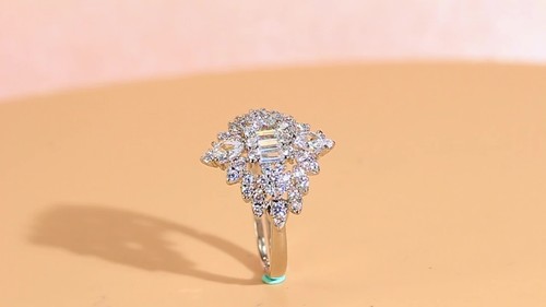 Weißgold vergoldet CZ Hochzeit Verlobung Party Ring Trendy Schmuck Accessoires - Video 1 von 1