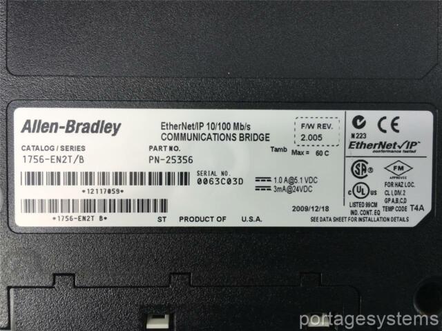 Allen Bradley ControlLogix 13-Slot Rack w/Modules - Logix 5562 CPU 1756