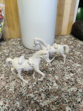 Vintage Toy Horses White Plastic