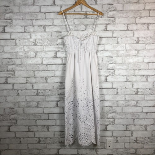 Madewell 168 $ Damen-Midikleid bestickt Tank Popeline weiß Größe 4 NS131 neu mit Etikett - Bild 2 von 9