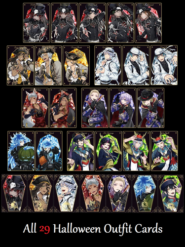 KOMPLETTSATZ ALLE 29 HALLOWEEN OUTFIT Disney Twisted Wonderland Karten NEU