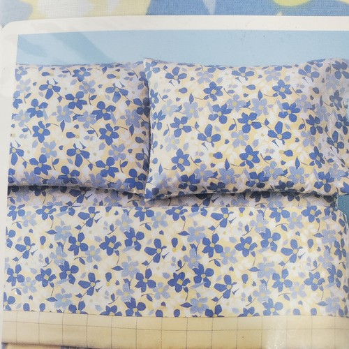 vtg Martha Stewart Everyday Twin Sheet Set Fressia Field Yllow Blue Floral Print - Picture 2 of 6