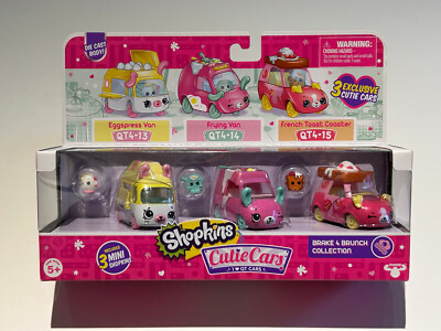 (3) Shopkins Cutie Cars Series 4 Break 4 Brunch 3-Pack QT4-13, QT4-14 & QT4-15
