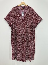 Autograph Dress Women 24 Burgundy Midi Shift V Neck Viscose  BRAND NEW RRP$90