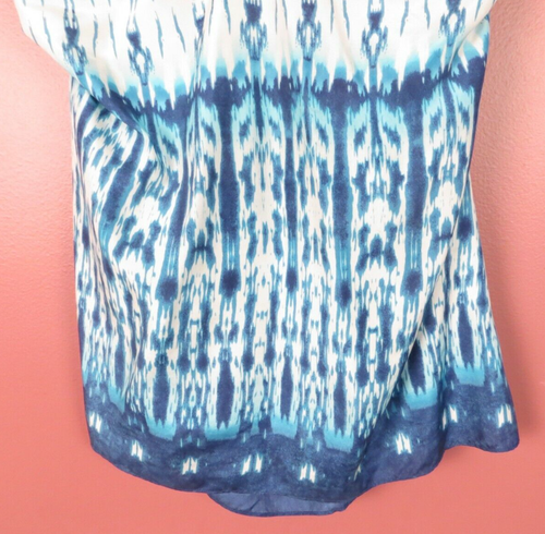 TB11948- BANANA REBULIC Women 100% Silk Halter Tank Top Sleeveless Ikat Blue S - Picture 4 of 9