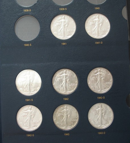 SATZ WALKING LIBERTY SILBERHÄLFTEN 1941 BIS 1947 (20 MÜNZEN) CH/GEM BU