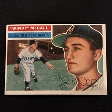 1956 Topps # 44 Windy McCall EST: EX-EXMINT WHITE BACK NO CREASES