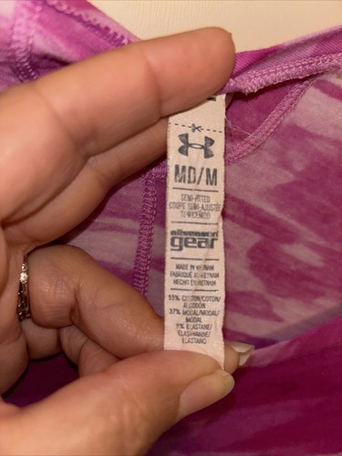 Under Armour Ladies Medium Top Shirt Pink Camouflage Tie Dyed Athletic Casual - Picture 2 of 7