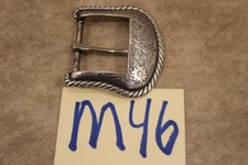 M46B VINTAGE FANCY ORNATE BELT BUCKLE CHROME 