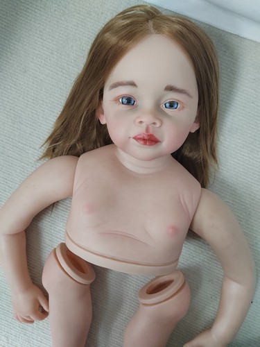 Bambola neonato dipinta capelli biondi bambina 30 pollici morbida fai da te kit parti bambole - Foto 13 di 14