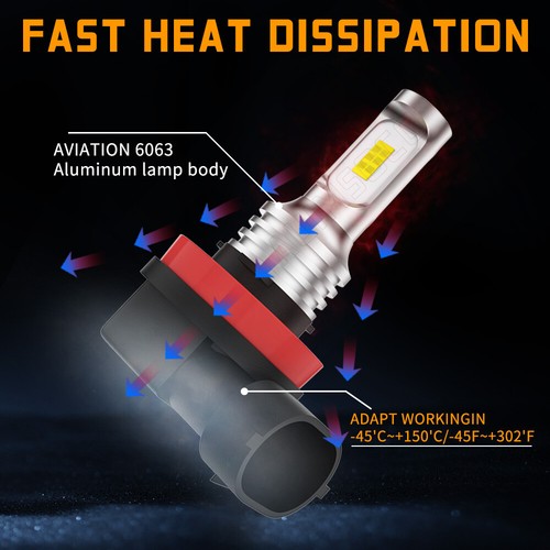 For Jeep Compass 2014-2021 6000K LED Headlight Hi/Lo + Fog Light Bulbs Combo kit - Picture 7 of 16
