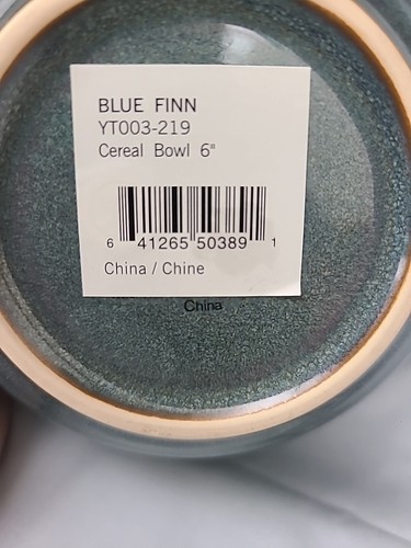 Blue Finn by Mikasa Soup/Cereal Bowls Set Of 4 Gourmet Basics Brown Rim New - Picture 6 of 7