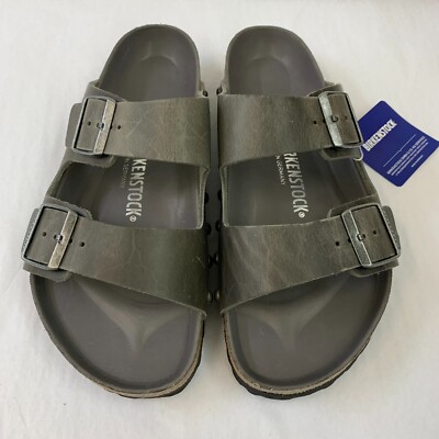 Birkenstock New w/ Box Arizona Light Studs Iron Oiled