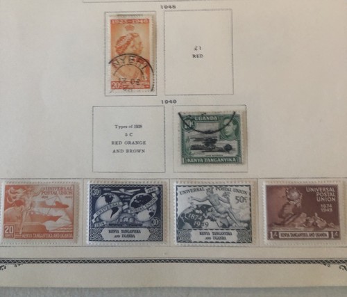 Collection Foreign On Cards Pages Mint Used All British Kenya Uganda N116 - Picture 4 of 4