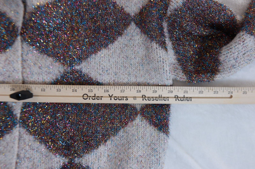 Womens Harlequin Sparkle Cardigan Size Small Diamond Confetti Holiday Party - Picture 2 of 14