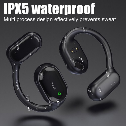 Bone Conduction Headphones Bluetooth 5.3 Wireless Headset Outdoor Sport Earbuds - Photo 11 sur 18