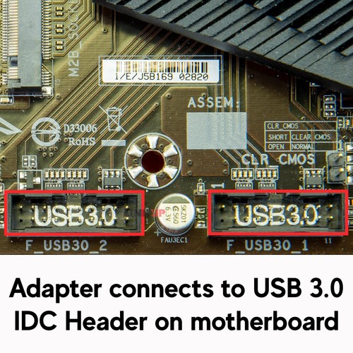 24cm USB 3.2 Gen 2 Internal Adapter 20-Pin Motherboard Header 10Gbps Left - Picture 5 of 6