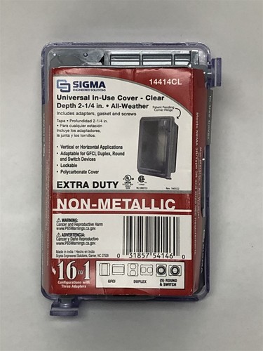 Sigma 14415 1 Gang Clear Weatherproof In Use Duplex-GFCI Cover