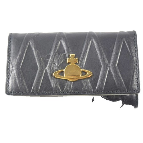 折りたたみ財布 [Vivienne Westwood] Saffiano Bifold Wallet Compact Design Vivienne Westwood Saffiano Small Wallet black