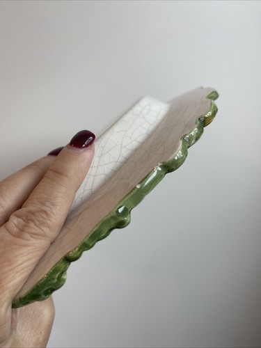 Butterfly Green And Yellow Italian Hand Painted Ceramic Plate With Stamp - Bild 13 von 14