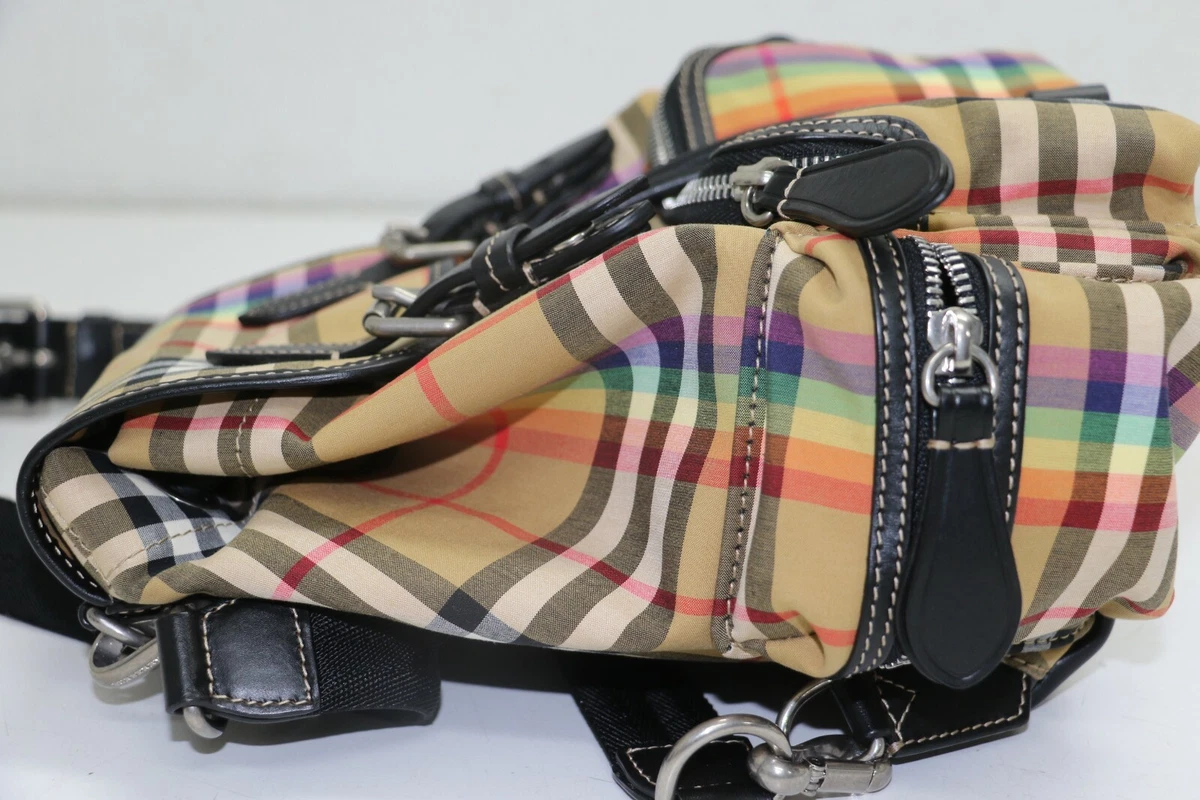 Burberry vintage rainbow check small rucksack backpack antique