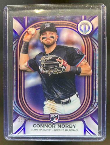 2025 Topps Tribute Connor Norby RC Purple Rookie #28/50 Marlins