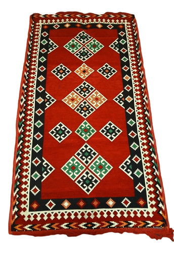 Traditional Old Style Turkish Kilim Area Rug Carpet 2.62 ft x 4.9ft Vintage Look - Picture 1 of 3