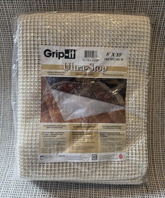 NEW Grip-It 8'x10' Cream Ultra-Stop Non Slip Rug Pad For Hard Floors Trim To Fit