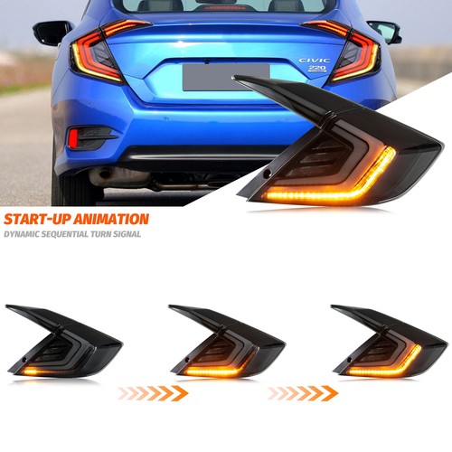 LED Tail Lights for Honda Civic 2016-2021 10th Gen Sedan Rear Lamps Assembly - Picture 5 of 6