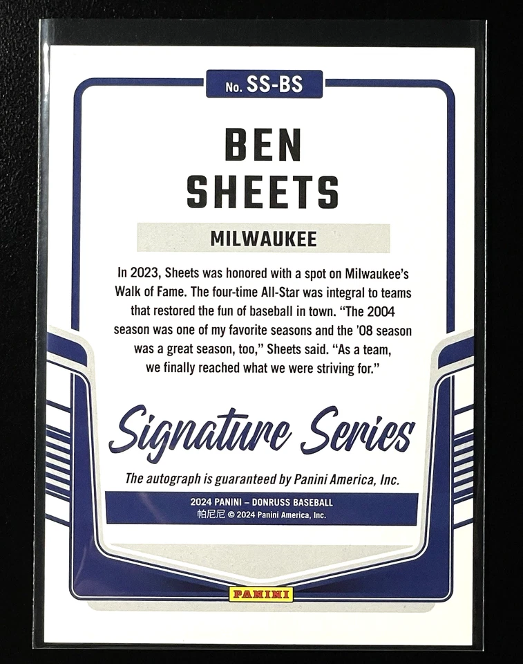 HOJAS BEN 2024 Panini Donruss SERIE FIRMA AUTOMÁTICA - Milwaukee Brewers Lote 12 Foto 3 de 4