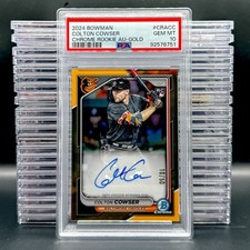 2024 Bowman #CRA-CC Colton Cowser Chrome Rookie Autographs Gold Ref PSA 10 #/50