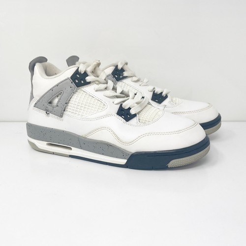 Nike Jungen Air Jordan 4 836016-192 Weiß Basketballschuhe Turnschuhe Größe 6Y - Bild 2 von 12